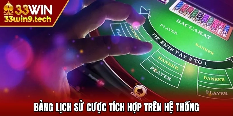 Bảng lịch sử cược tích hợp trên hệ thống