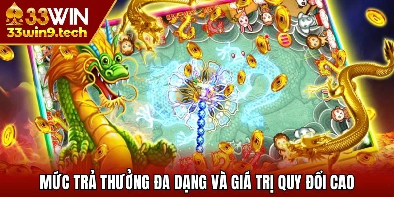 Mức trả thưởng đa dạng và giá trị quy đổi cao