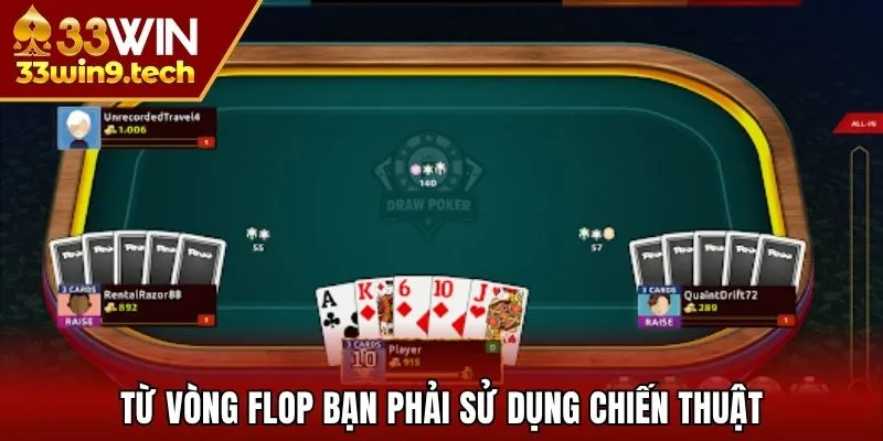 Từ vòng Flop bạn phải sử dụng chiến thuật